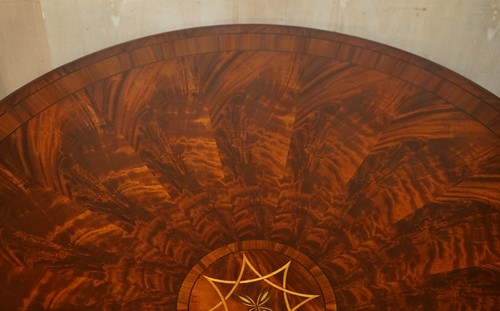 EXQUISITE REGENCY STYLE GOLD GILTWOOD DOLPHIN DINING TABLE FLAMED MAHOGANY TOP - Picture 15 of 18