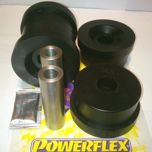 2X Pu Buchsen Tonnenlager Hinterachslager BMW E32 E34 5Er Powerflex Pfr5-507Blk-image
