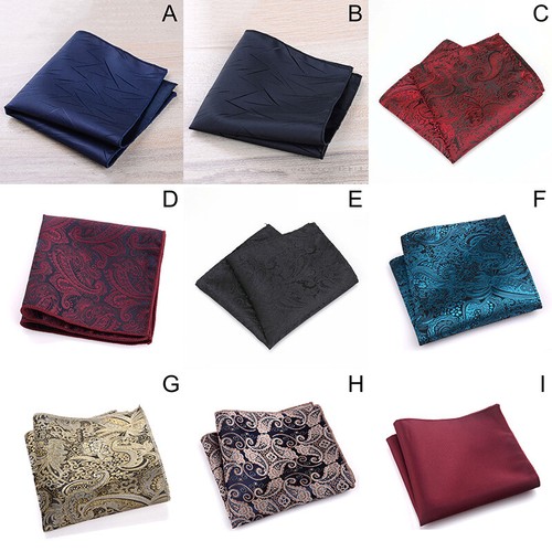 Mens Pocket Square Silk 23CM Handkerchief Floral Hanky Wedding Party 21Colors AU - Picture 6 of 36