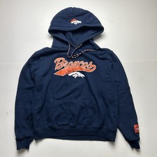 Denver Broncos Pullover Hoodie Sweatshrit Navy Blue NFL Football Youth Medium