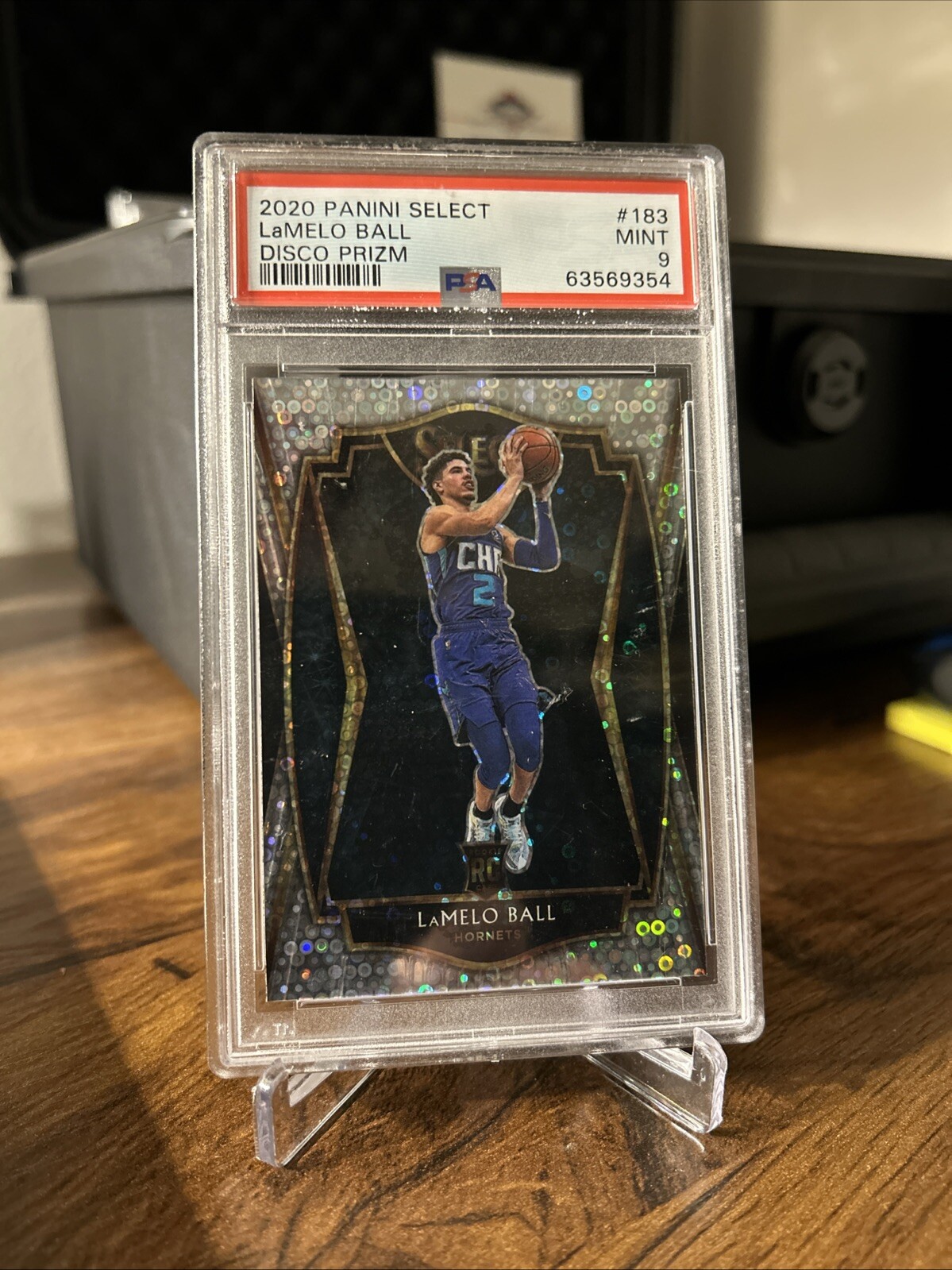 2020-21 Panini Select - Premier Level #183 LaMelo Ball Disco Prizm Rookie PSA 9