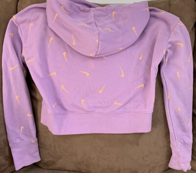 nike purple cropped sweatshirt