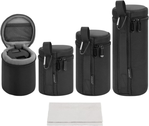 ARVOK Lens Pouch Set Water Resistant Camera Case, Protective Pouch...