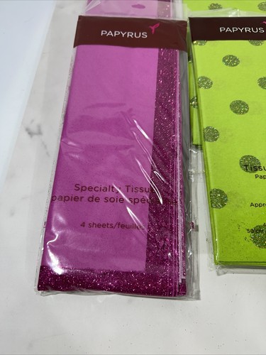 PAPYRUS TISSUE PAPER Glitter Multicolor Lot of 12 Packs For Any Occasion - Picture 7 of 7