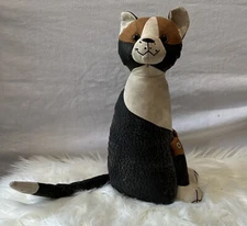 Cat Kitten, Door Stop Doro Designs Leather Suede Damaged Missing Leg Whiskers