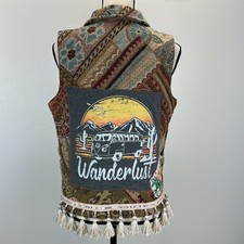 Adorned Crown Textile Hippie Boho Granny Chic Festival Wanderlust Reworked Vest