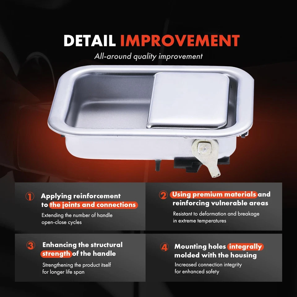 Front Right Chrome Interior Door Handle for Volvo WAH 1996-2002 WC WG WH WI WX - Image 3 of 4