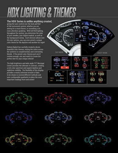 Dakota Digital 70-81 Chevy Camaro Customizable Gauge System Black HDX-70C-CAM-K - Picture 12 of 16