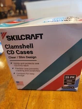 (Qty 25) SKILCRAFT CD / DVD Cases  Slim DESIGN Jewel Neon Colors Storage