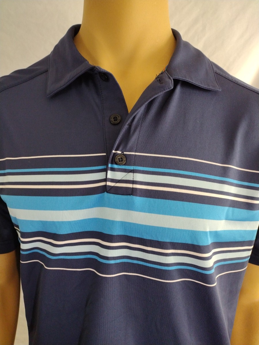 St. Andrews of Scotland GOLF POLO SHIRT SS Mens M Navy Blue White