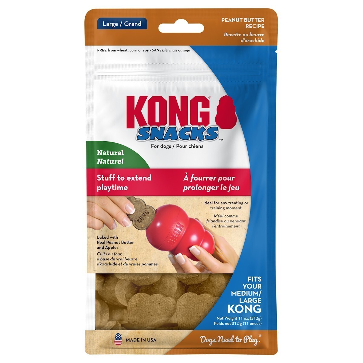 KONG Snacks Dog Treats (Peanut Butter) Small, Large UK