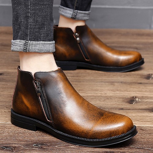 Mens Winter Pull On Ankle Boots Side 