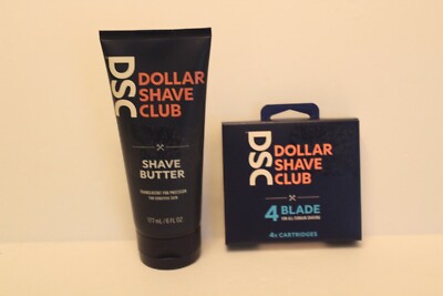 Dollar Shave Club Easy Shave Butter 6 oz + 4, 4 Blade Cartridges 