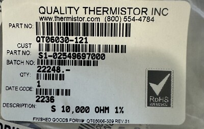 YORK S1-02549697000 Temperature Sensor 10ft Lead Female W