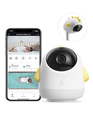 Simshine Smart Baby Monitor WiFi Smartphone AI Cry Soothing Lullaby