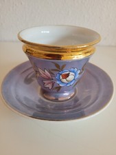 C.T. Altwasser antike Prunktasse & Sprüchetasse Vitrinenstück "Sei Glücklich"