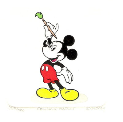 WALT DISNEY MICKEY MOUSE WITH PAINT BRUSH HAND PAINTED LTD ED