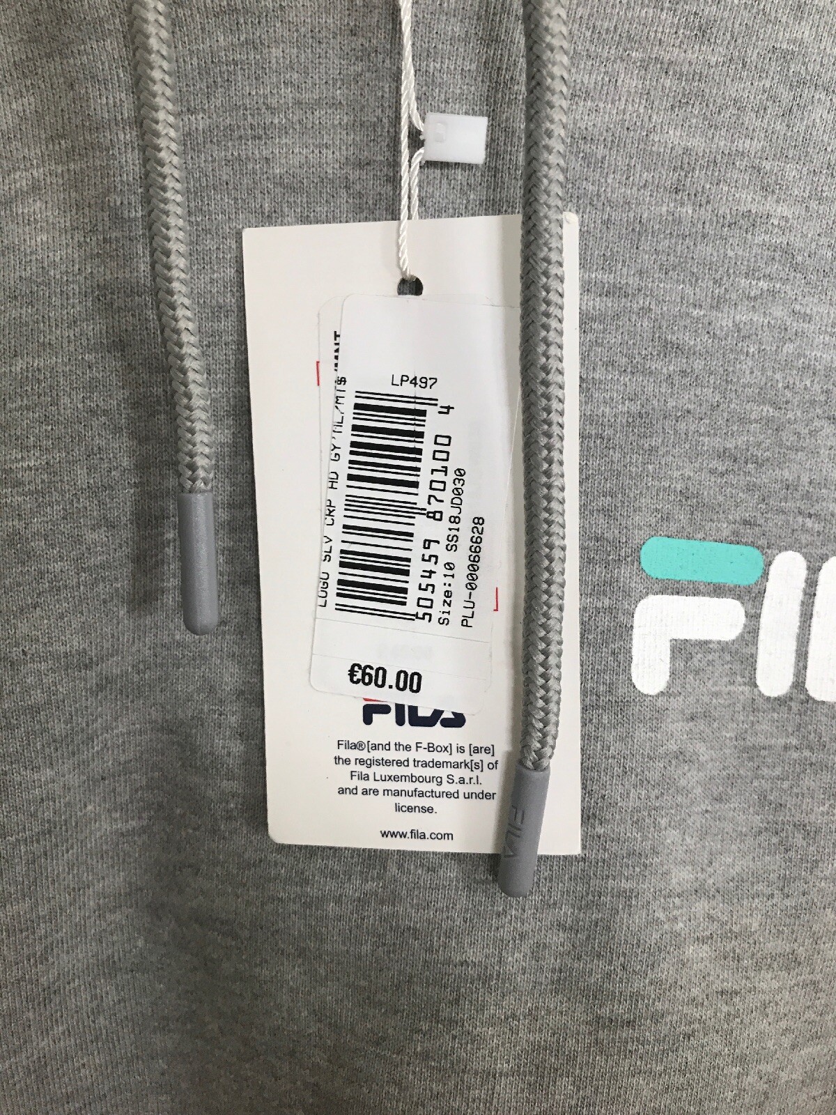 Fila Logo Sleeve Crop Hoodie Womens Grey SIZE UK 10 REF CL8