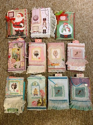 1 BOOK HANDMADE Vintage Retro Mix-media Junk Journal 9x5 MESSAGE BEFORE BUYING