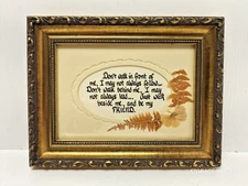 Vintage Pressed Flowers Art Quote by Albert Camus, Framed Under Glass 7" x 9"