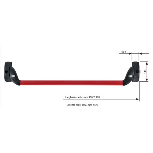 Maniglione Antipanico Goway Push Mottura 86.pu51001a (86pu51001a)