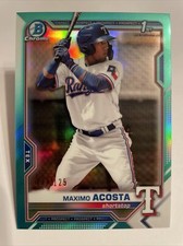 Maximo Acosta AQUA REFRACTOR #094/125 2021 Bowman Chrome Baseball Prospect