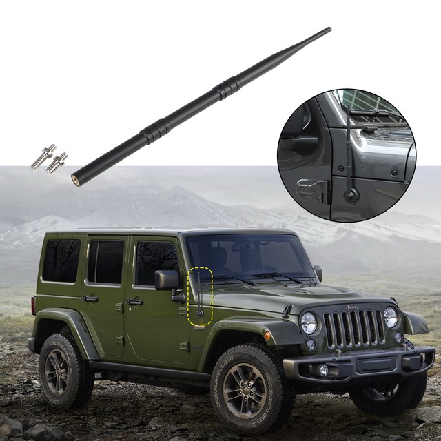 13 Inch AM/FM Top Radio Antenna Black For Jeep Wrangler JK JKU JL JLU
