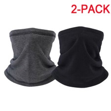 2pcs Winter Neck Warmer Gaiter Polar Fleece Ski Half Face Mask for Cold Weather
