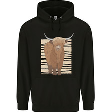 A Chilled Highland Cow Childrens Kids Hoodie