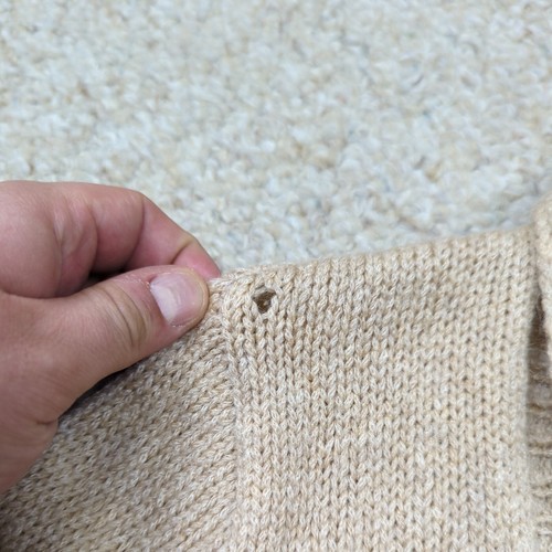 Eileen Fisher Cardigan Womens XS Beige Wool Mohair Italian Yarn Flaws Open Front - Picture 3 of 19