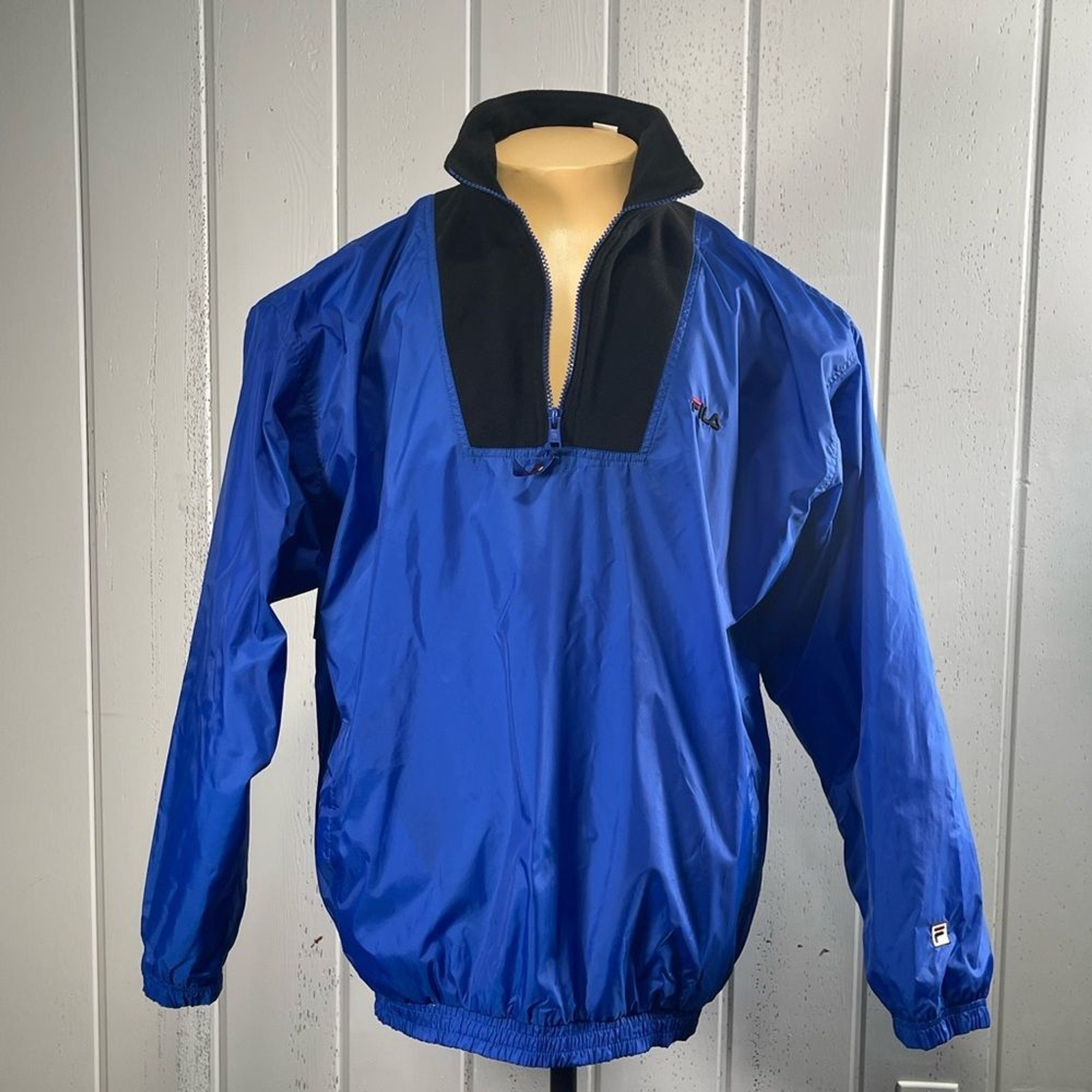 *Fila Pullover a vento uomo blu e nero con zip taglia L