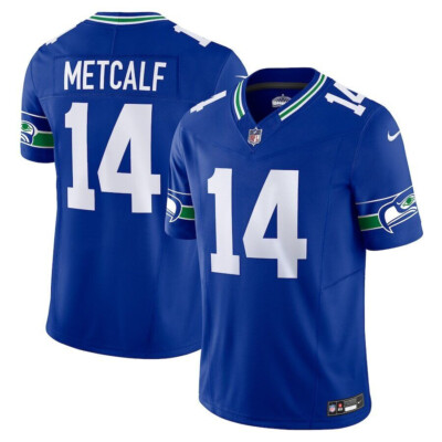 Nike DK Metcalf Seattle Seahawks Vapor F.U.S.E. Royal Throwback Limited Jersey S