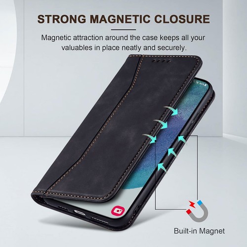 For Samsung Galaxy S21 FE 5G Magnetic Leather Shockproof Folio Case Wallet Cover - Photo 34 sur 47