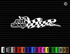 Eat Sleep Race Flag Checkered Racing Jdm Muscle Car Sticker Window Vinyl Decal