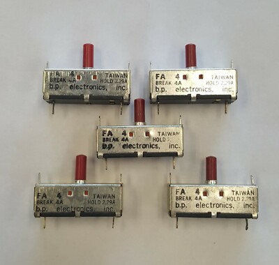 Lot of 5 BP 4.0 Amp Trip / 2.29 Amp Hold Circuit Breakers (CB4.0T2.29H-2)