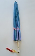 Vintage Japanese Purple Silk Parasol Umbrella Wagasa Japan Birds Flowers Prop