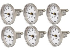 6x Wika Heizung Anlegethermometer Ø 63mm > 120°C Feder Rohr-Thermometer Bimetall