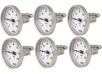 Lantelme Anlegethermometer 120°C - Analog Für Heizungsrohre Mit Federhalterung