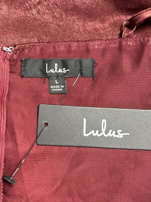 Lulus Ode To Love Burgundy Satin Maxi Dress Women's Size L | eBay