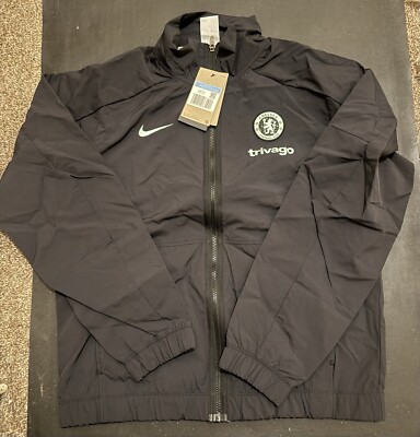 Nike Chelsea FC Revival Woven Anthem Black Jacket Full Zip