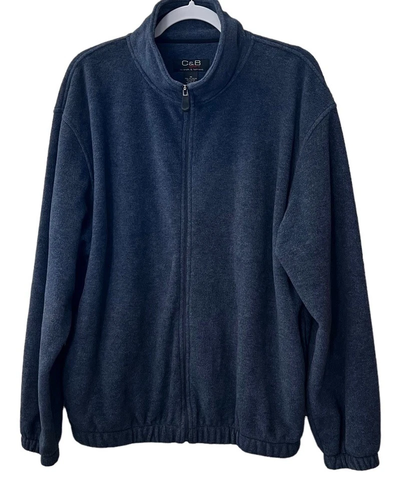 C & B Sport Croft & Barrow Jacket Coat Men Sz Med Full Zip Fleece Blue Gray New
Opens in a new windo
