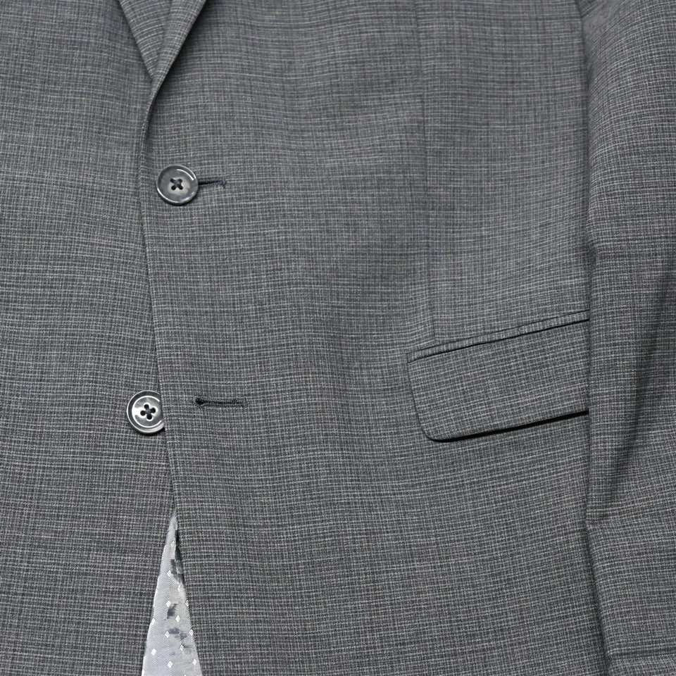 Express 42R Gris Cuadros 400364 Slim Lana Hombre Traje Chaqueta Abrigo Deportivo Foto 3 de 4