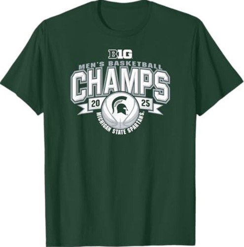 Michigan State Spartans Herren T-Shirt Basketball Big Ten Champs 2025 - Bild 1 von 3