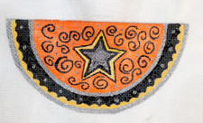 Halloween Ornament Needlepoint Canvas 18 mesh Zweigart Handpainted Silver Stars