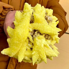 Raro esemplare minerale cristallo di zolfo giallo 5,15 libbre