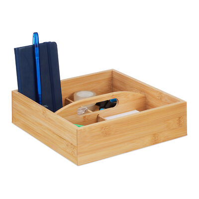 Bambus Organizer Gewürzkasten Schreibtischorganiser Ordnungsbox Büroorganisation