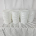 Vintage Anchor Hocking Milk Glass White Hobnail Tumblers 8 oz (Set Of 7)