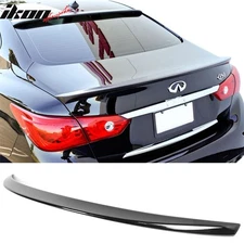Fits 14-24 INFINITI Q50 IKON Trunk Spoiler Lip Painted #KH3 Black