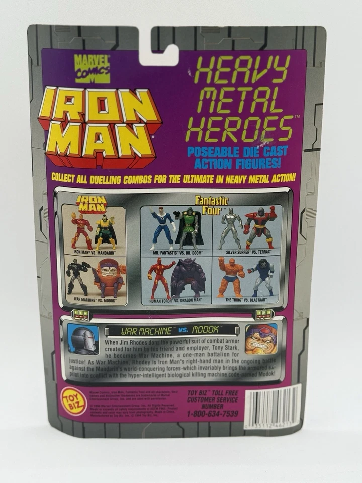 Iron Man Heavy Metal Heroes War Machine vs MODOK Die Cast Metal ToyBiz 1994 - Image 2 of 3