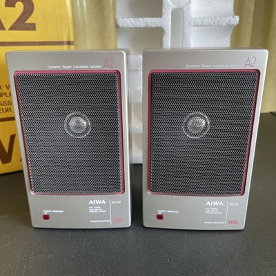 Vintage AIWA SC-A2 Mini Bass Reflex Bookshelf Speakers 1983 Japan
